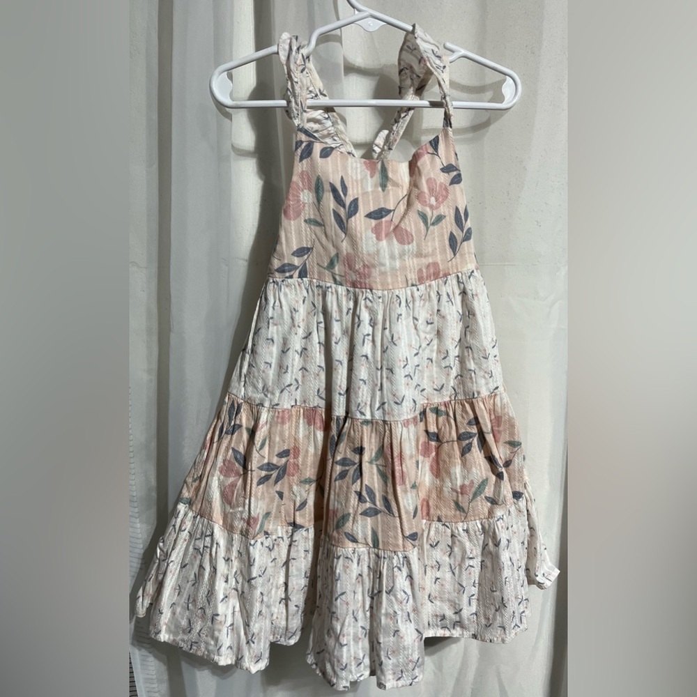 Preloved-Catherine Malandrino Toddler Girls Dress With Lining, Crisscross Back